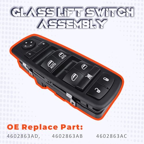 4602863AD Master Power Window Switch Compatible with 1500 2009-2012 Dodge Ram