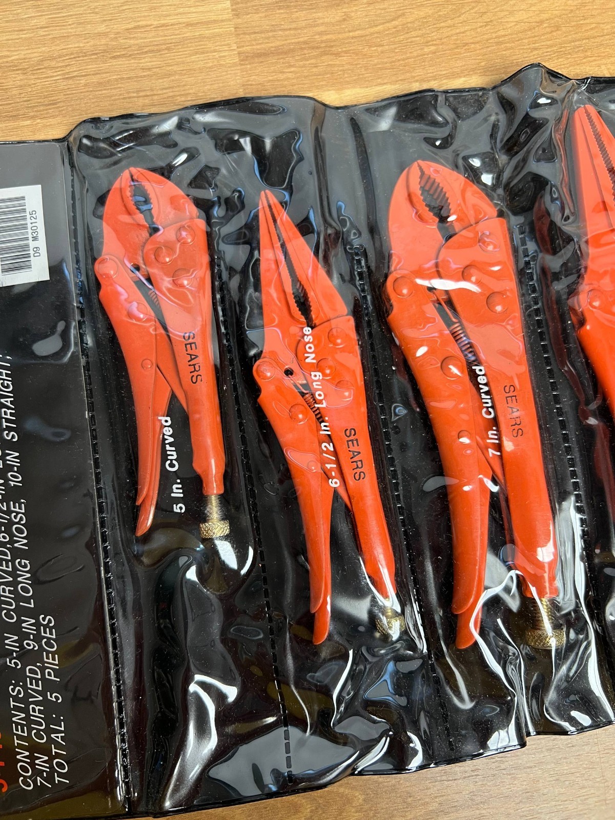 Rare Sears 30125 Hi-Viz Orange 5-Piece Locking Pliers Set Original Package