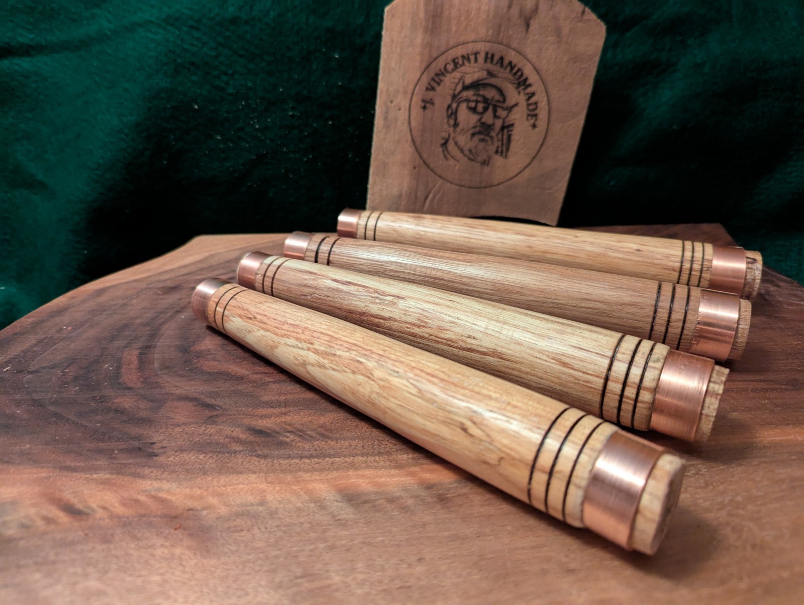 Set of 4 8″ American Hickory Tang Framing Chisel Handles – J. Vincent Handmade