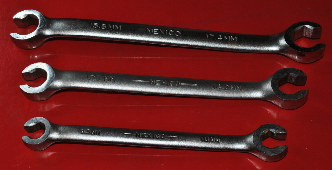 Vintage URREA 3 Pc. Flare Nut Wrench Set 3764 3768 3772 3/8″ – 11/16″ Mexico