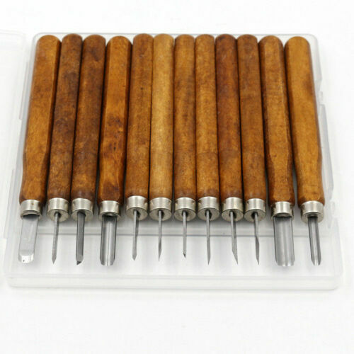 Professional Wood Carving Hand Chisel Tool 12Pcs Set Woodworking Gouges Steel