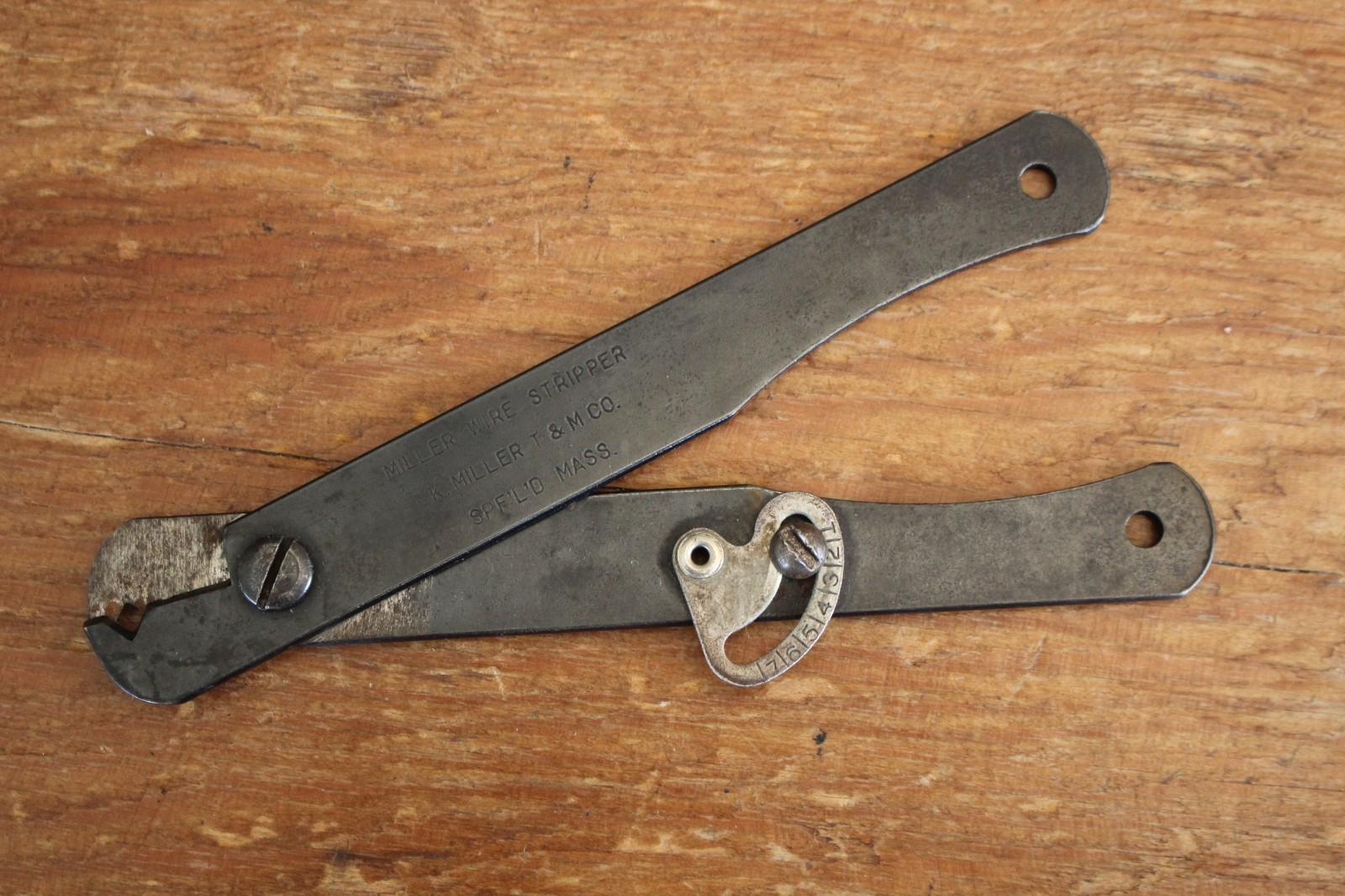 Vintage MILLER Wire Stripper Marked K. MILLER T & M Co. SPRINGFIELD MASS. U.S.A.