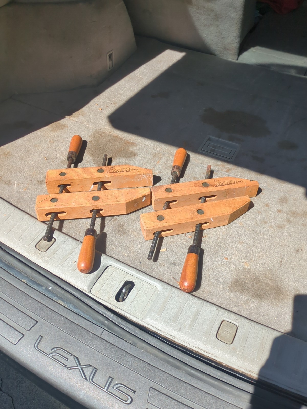 Pair 10″ Hempe Parallel Wood Hand Screw Clamps Made in USA EUC