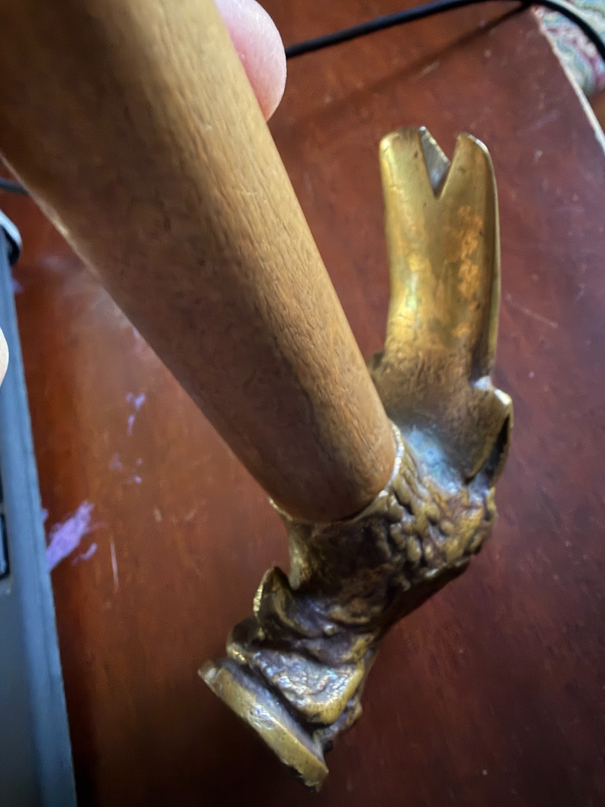 Mitteldorfer Strauss 1920s Bronze Goat Head Hammer w/pat. number & orig. handle!
