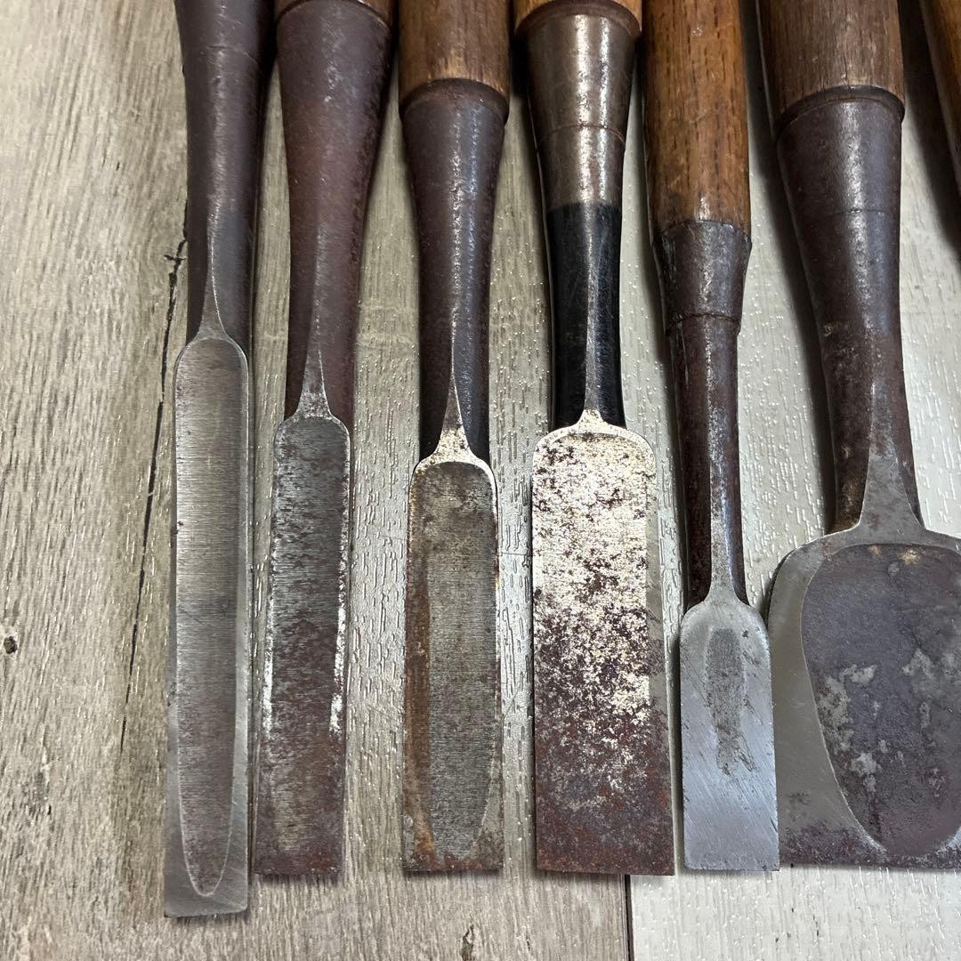 Chisel Nomi Japanese Vintage working Tool set of 10 Japan #4909