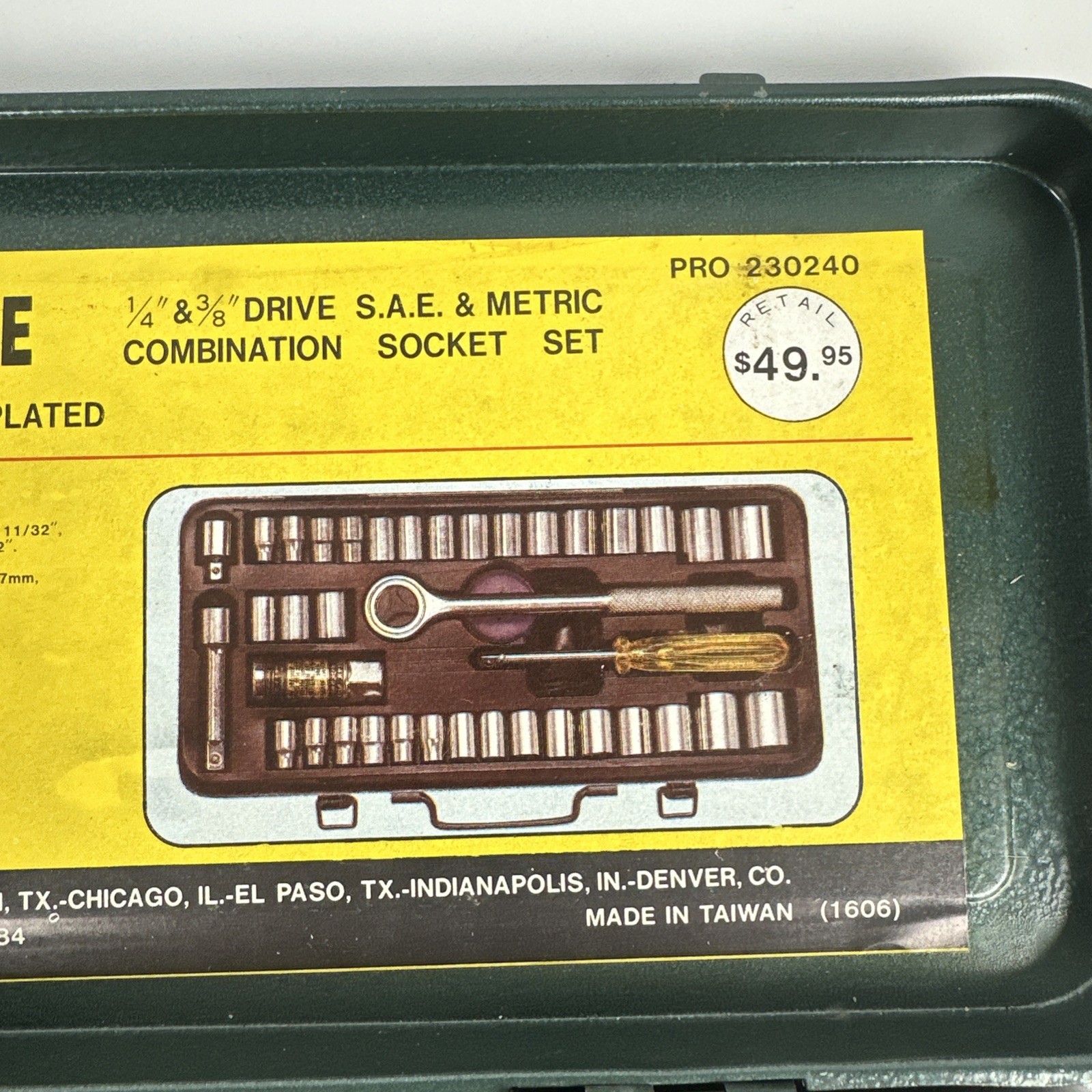 Pro Brand 40 Piece Ratchet Socket Tool Set No. 230240 1/4 & 3/8 Drive SAE&METRIC