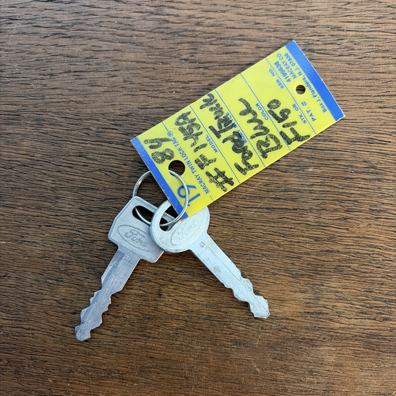Vintage Set of Automotive Keys Lot of 2 1984 Ford F-150 Truck