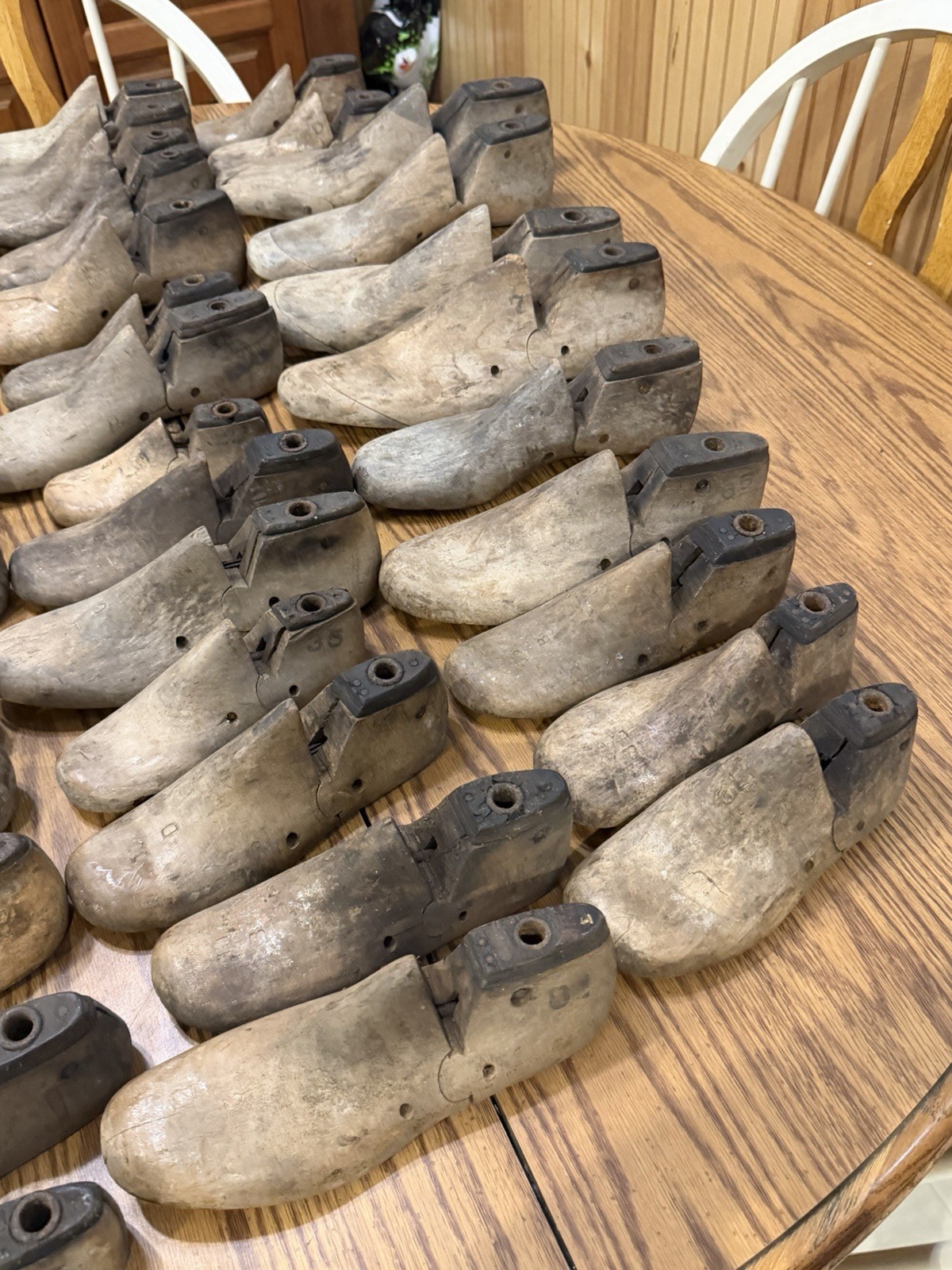 Vintage Lot 42 Shoe Lasts Cobbler Tools Wood Molds Children Kempton Stewart Ect