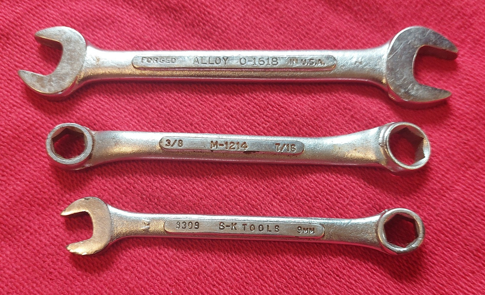Vintage S-K Wayne Lot of 3 Wrenches Forged In USA Box, Open, Combination
