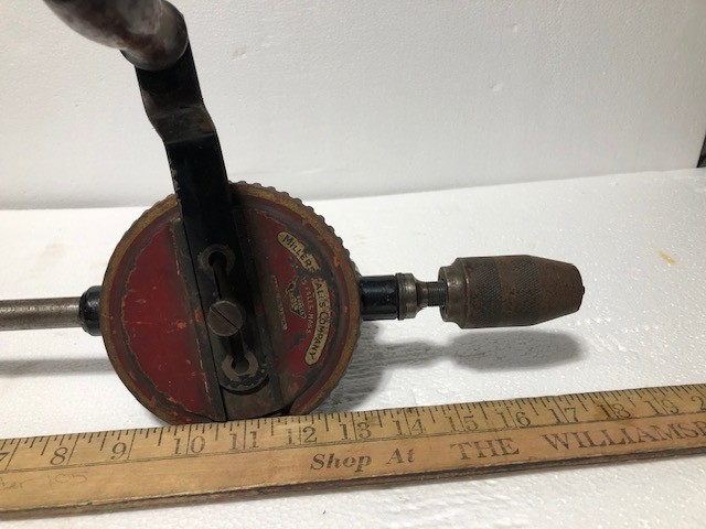 Old Drills(3)-Miller Falls Breast Drill; Samson,Peckstow,Wilcox Drill;Hand Drill