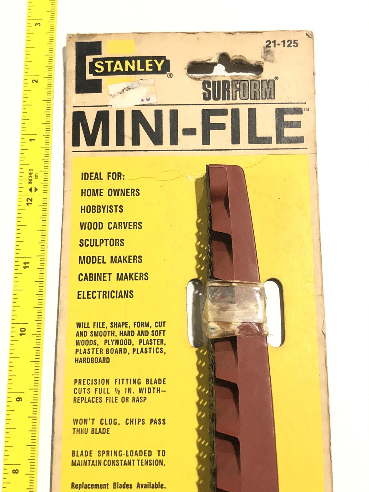 VTG NOS Stanley Surform Mini-file No.21-125 USA Shape Form Smooth USA Rare Find