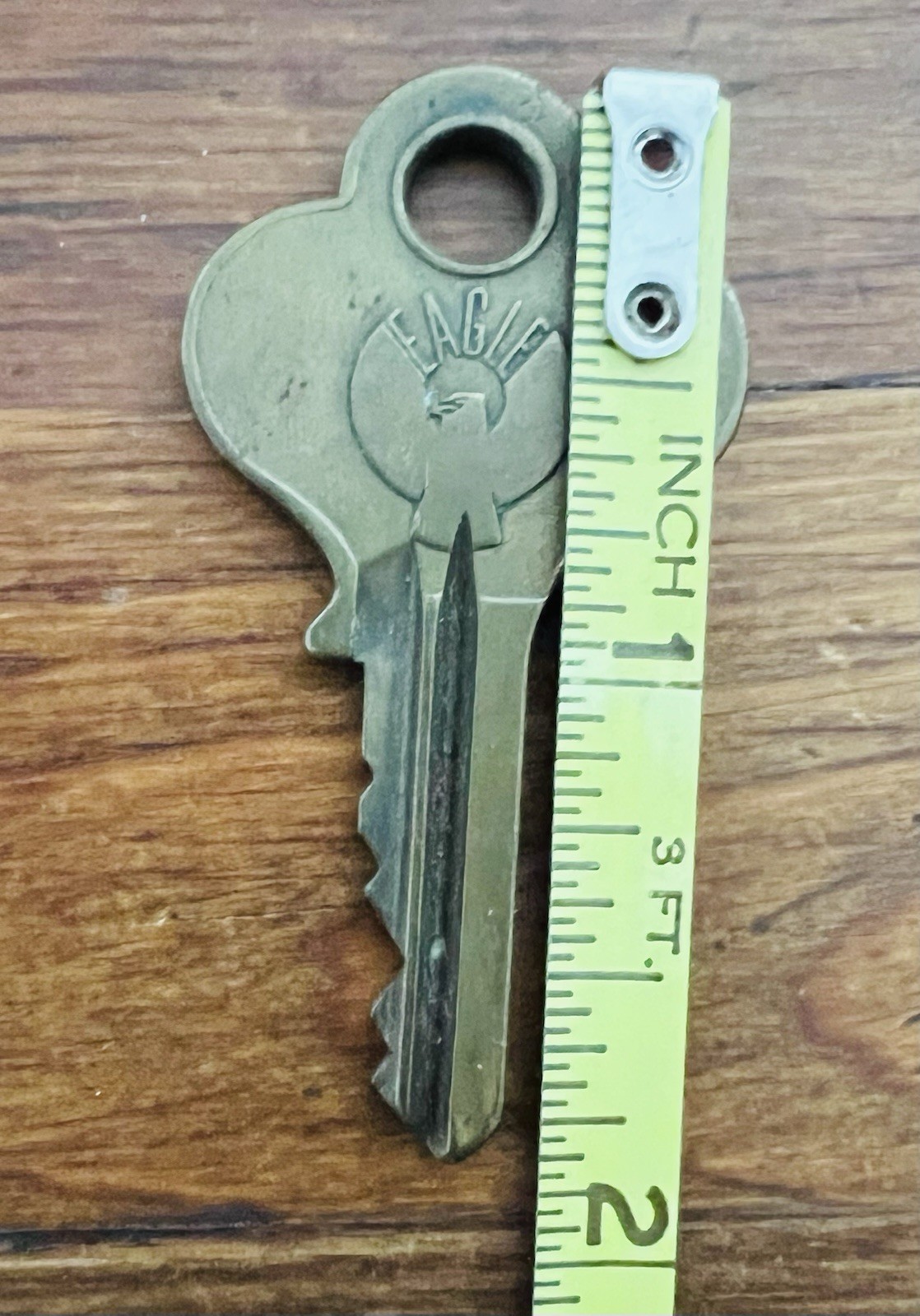 Vintage Old Brass Eagle Lock and Screw Co Numbered Key Terryville Conn USA