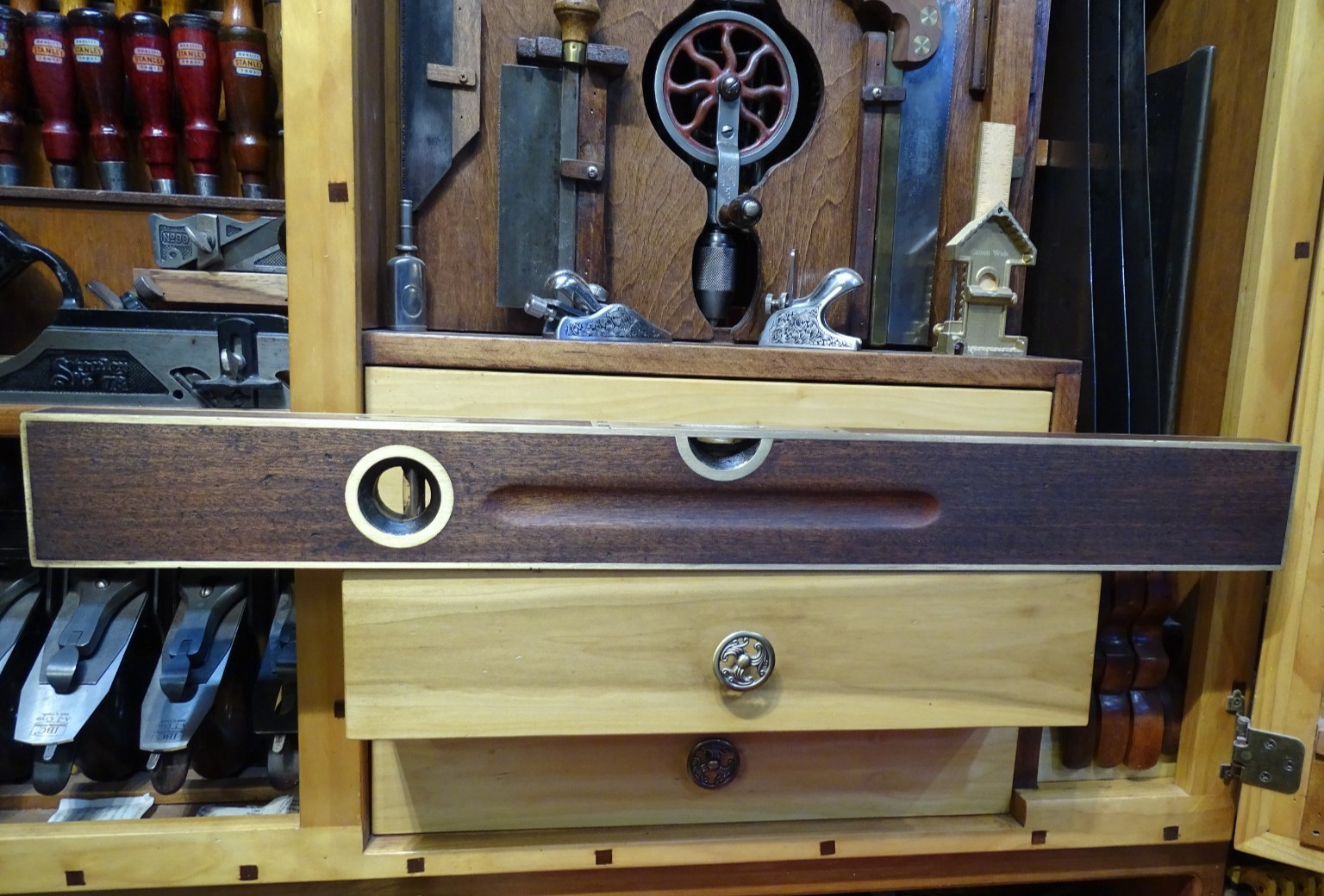 Stanley Rule & Level Type 6A 28″ Fully Brass Bound No 95 Mahogany Level & Plumb