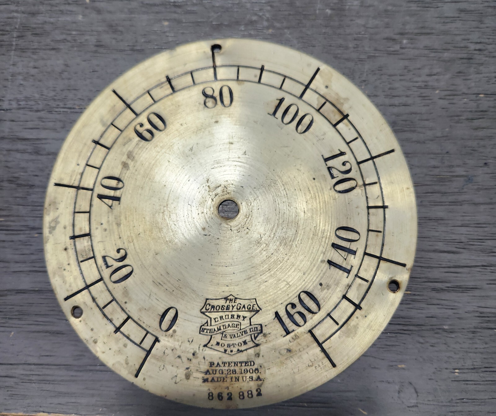 Steam Pressure Gauge Crosby Steam Gauge and Valve company 160 pounds 6 inch
