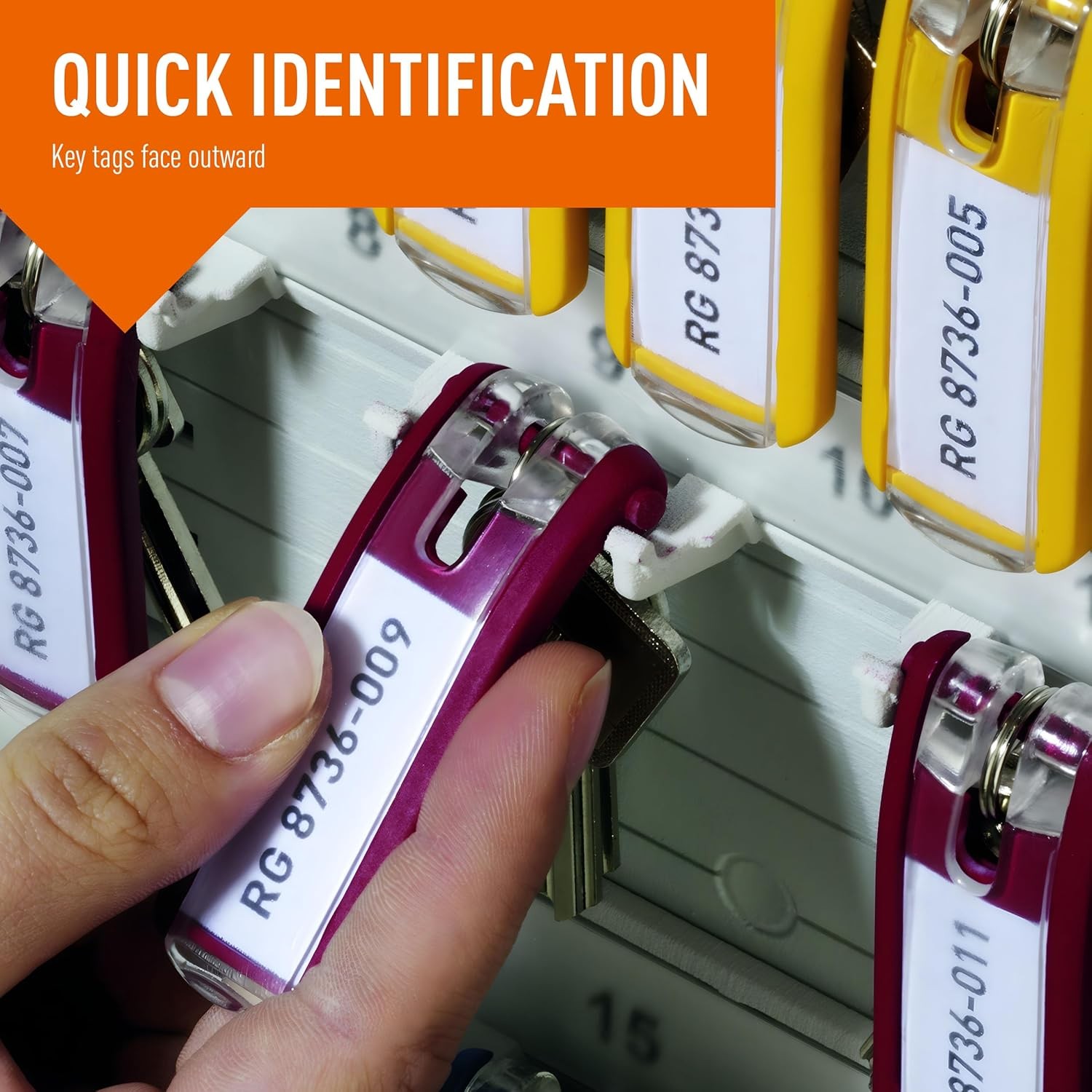 Durable Key Tags for Locking Cabinets, Plastic, 1.13″ x 24-Pack, Assorted