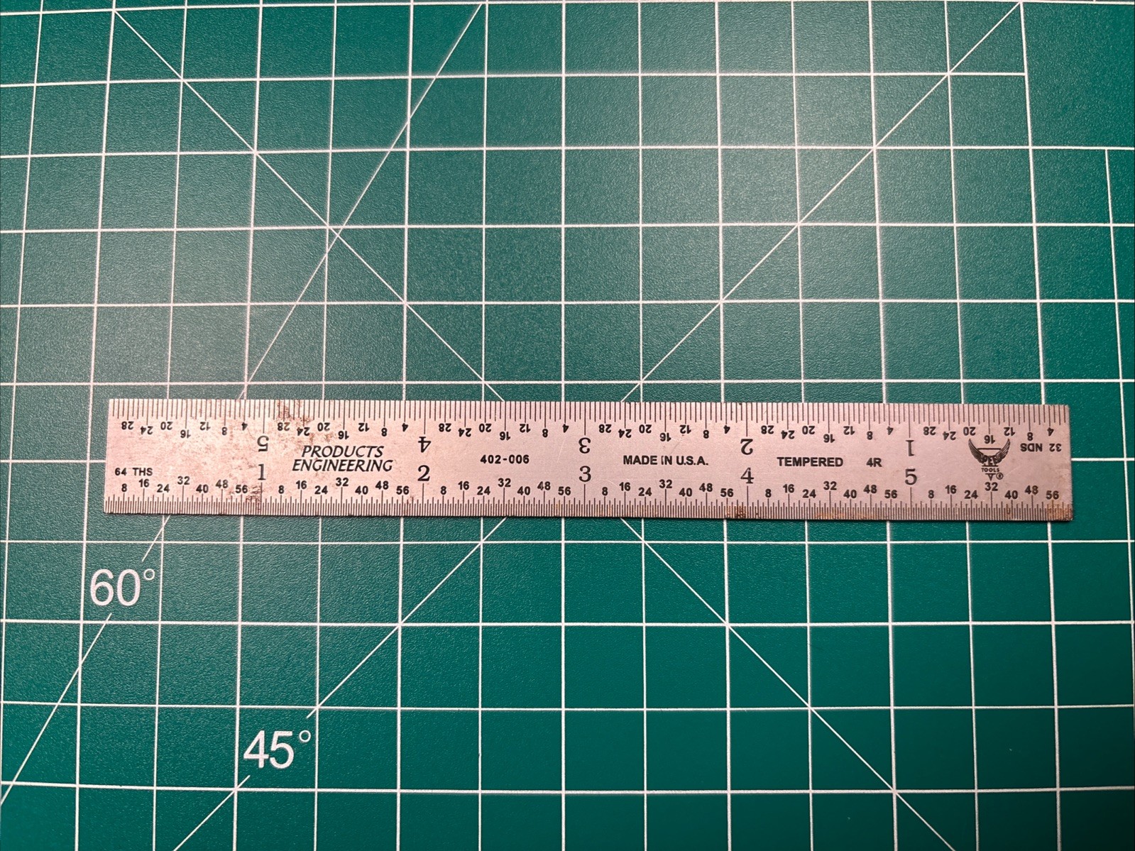 Product Engineering Tempered 6″ inch Steel Rule 402-006 4R USA