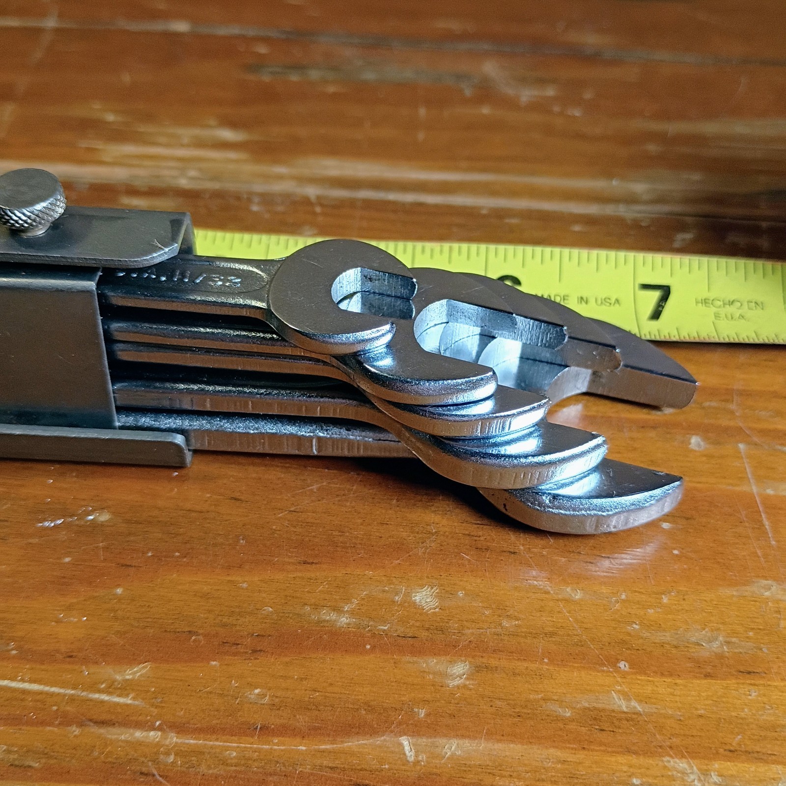 Set Of 5 Vintage Forged Select Steel In USA Indestro Wrenches In Clip