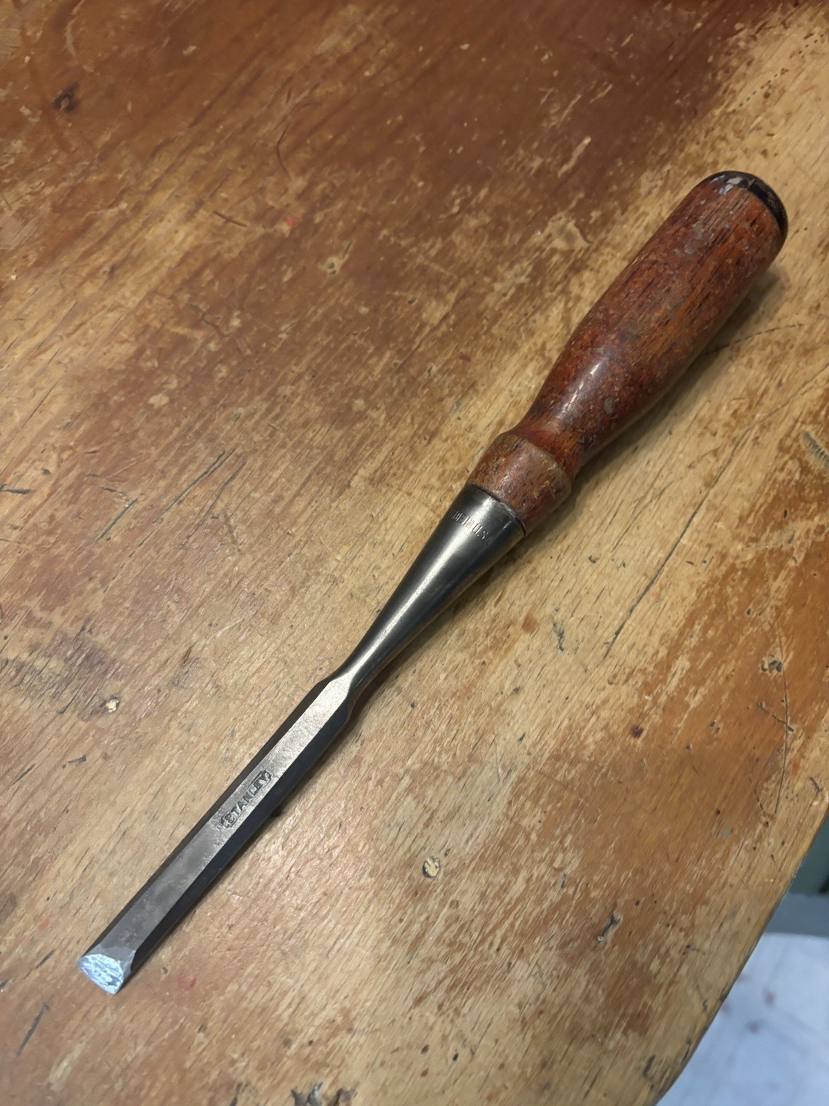 Vintage Stanley Chisel 750 ? Chisel Hard to Find 7/16 Inch Wood Handle Nice See