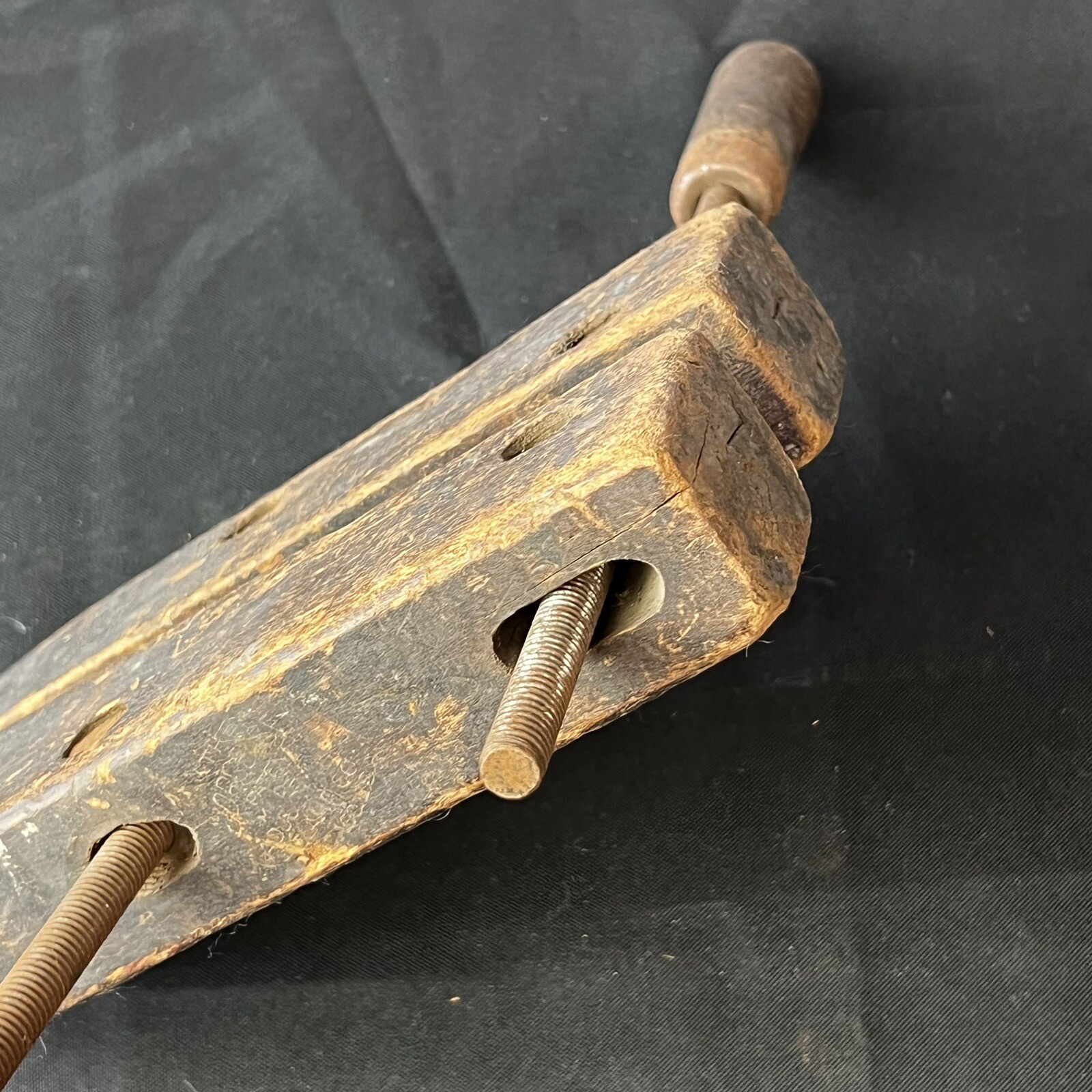 Antique Vintage Wooden 10″ inch Clamp Primitive Wood