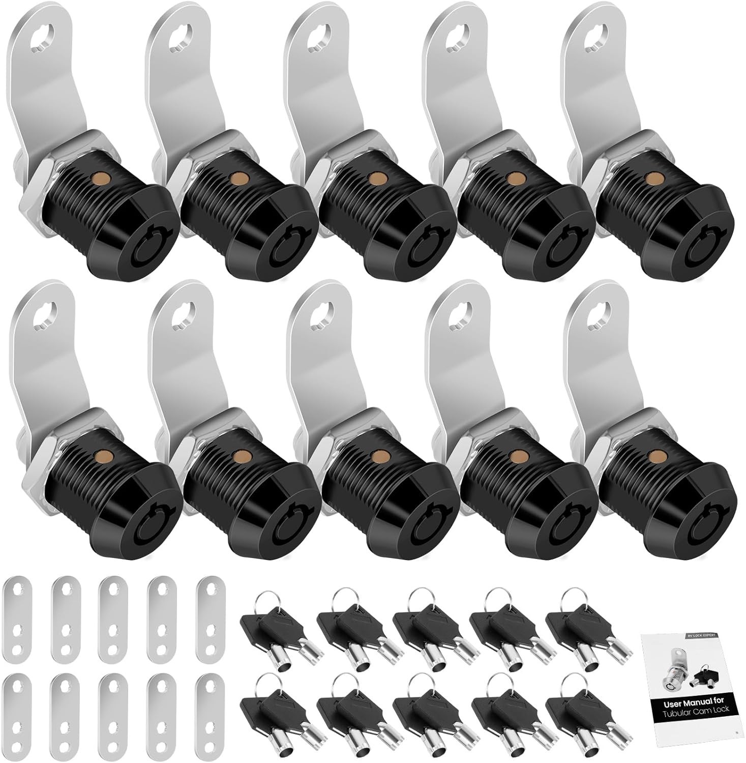 Durable 5/8″ Tool Box Locks with Keys – Keyed Alike for Easy Access – 10 Pack