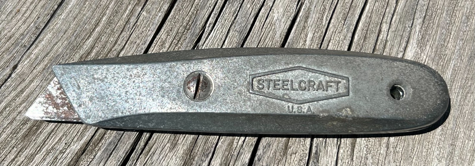 Vintage Steelcraft U.S.A. Fixed‑Blade Utility Knife – Mid‑Century Cast Metal