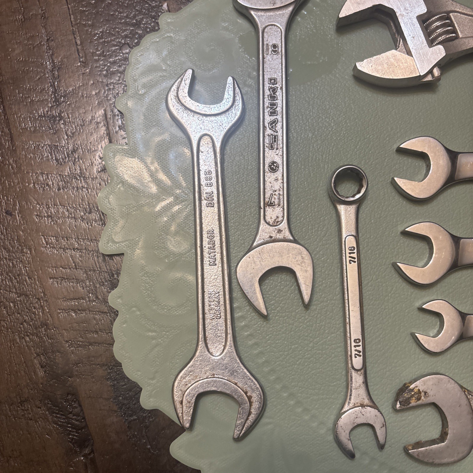 Vtg 10 Piece Mixed Lot Tool Wrench Mercedes Matador K D Chrome Proto Daie USA