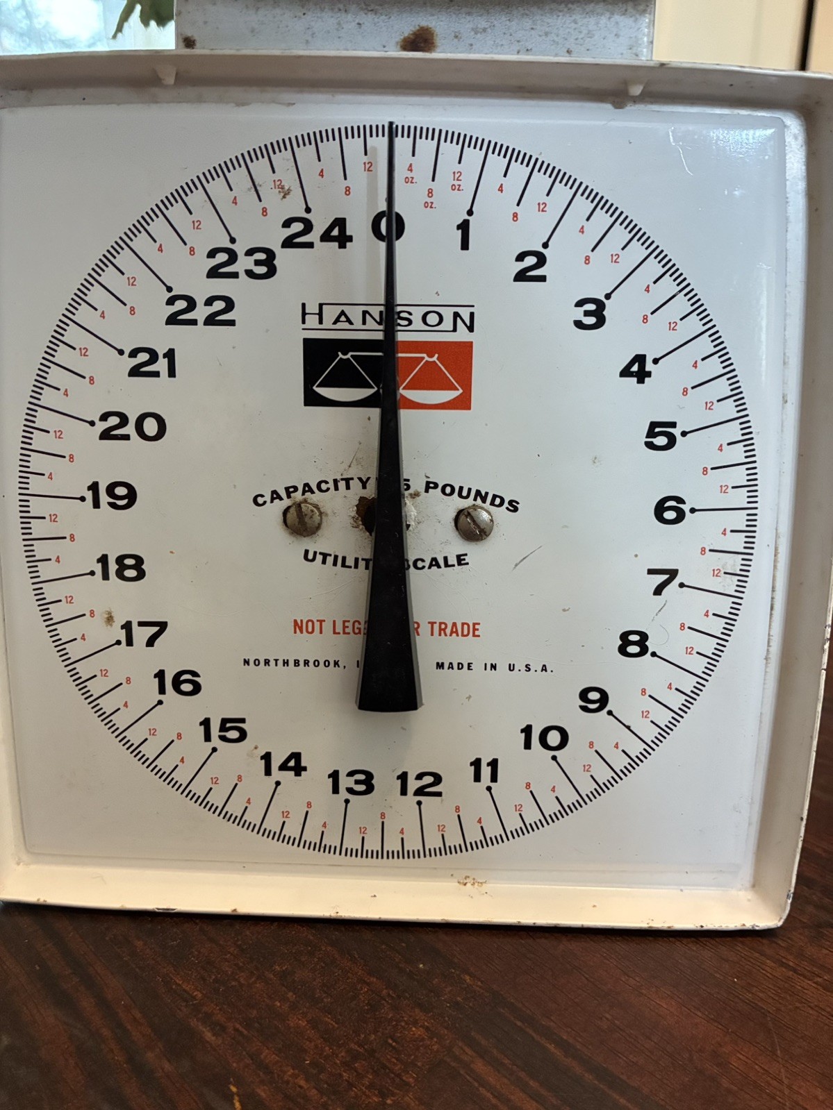 VTG Rustic Farmhouse HANSON Kitchen Scale 25 Lb Made in USA *WORKS*