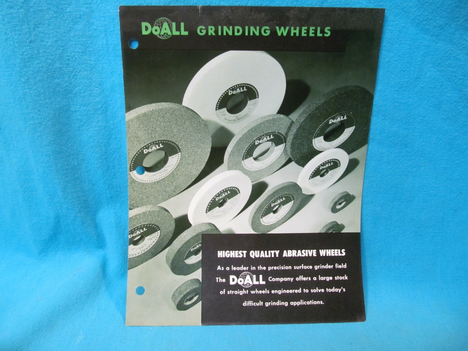 1962 DOALL GRINDING WHEELS ADVERTISING BROCHURE