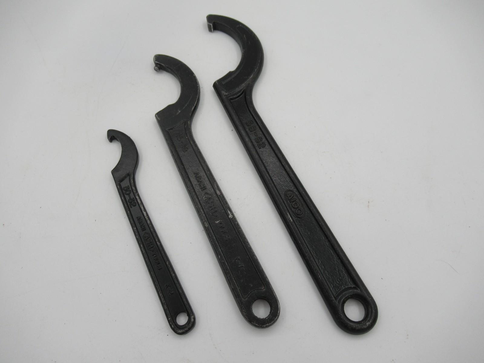3 Hook Spanner Wrenches ASH/AIG Made in Japan “Look”