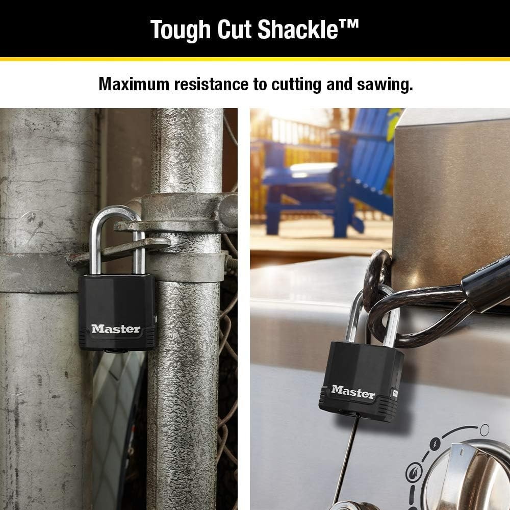 Heavy Duty Outdoor Padlock Weather Resistant Steel Lock for Fences Gates 2 Pack