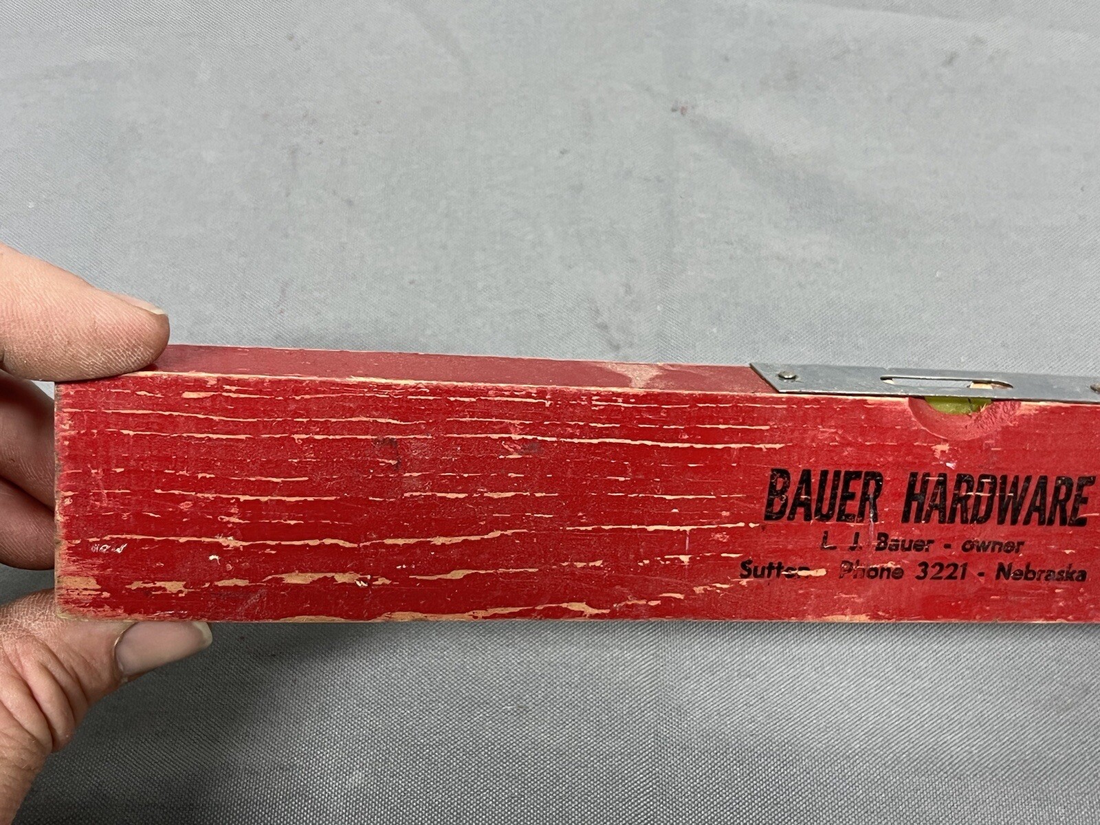 BAUER Hardware Sutton Nebraska advertising Wood Level 12 inch