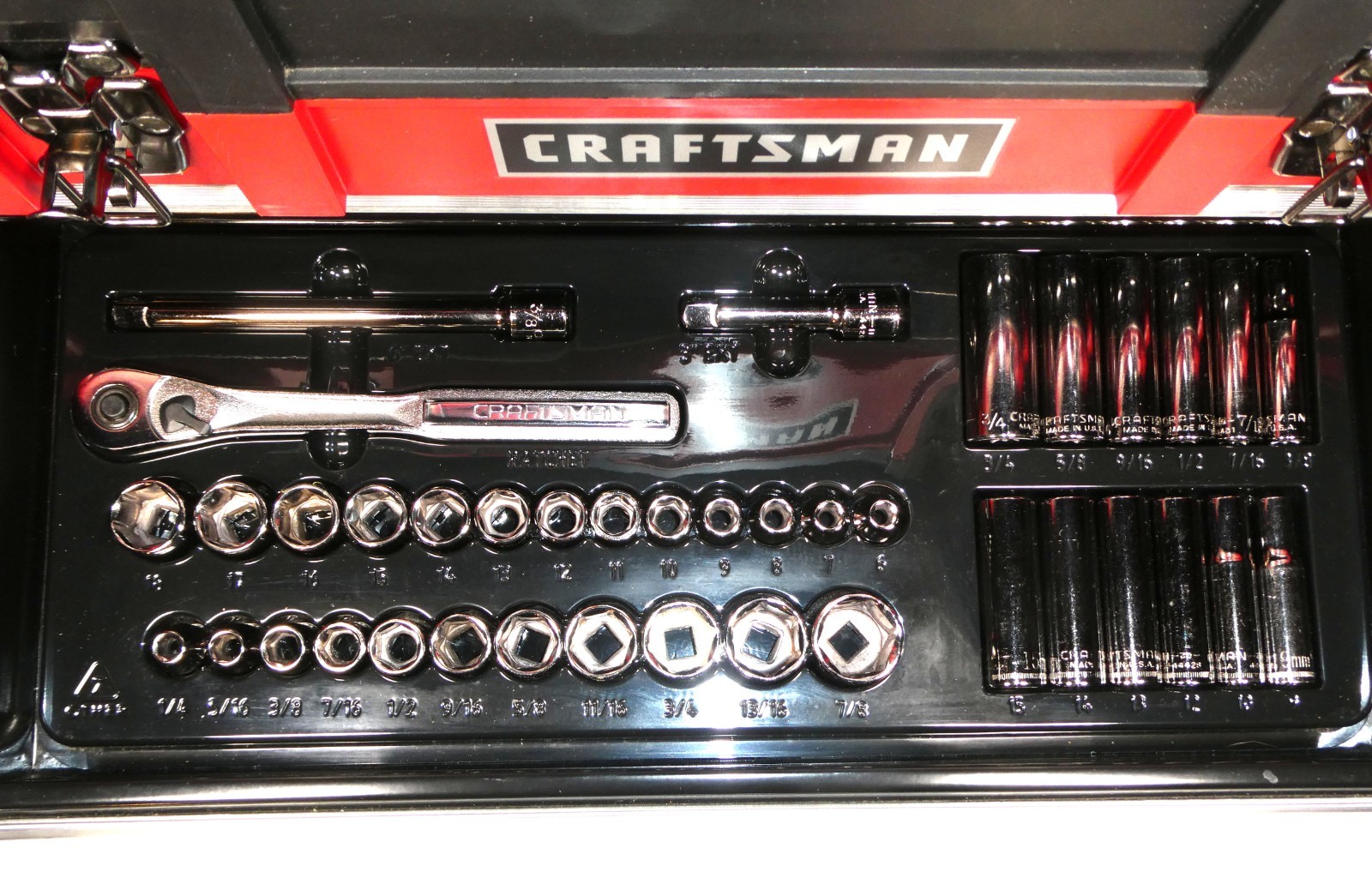 Craftsman NOS 182 PC Mechanics Tool Set Box , Sockets & More 33182 Made In USA