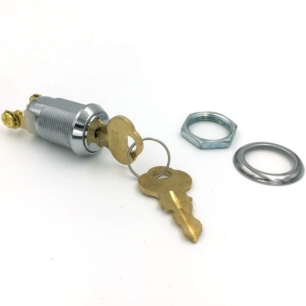 On-Off 2252 Key Switch Maintained Screw Terminal Lock 24V 5A Chrome