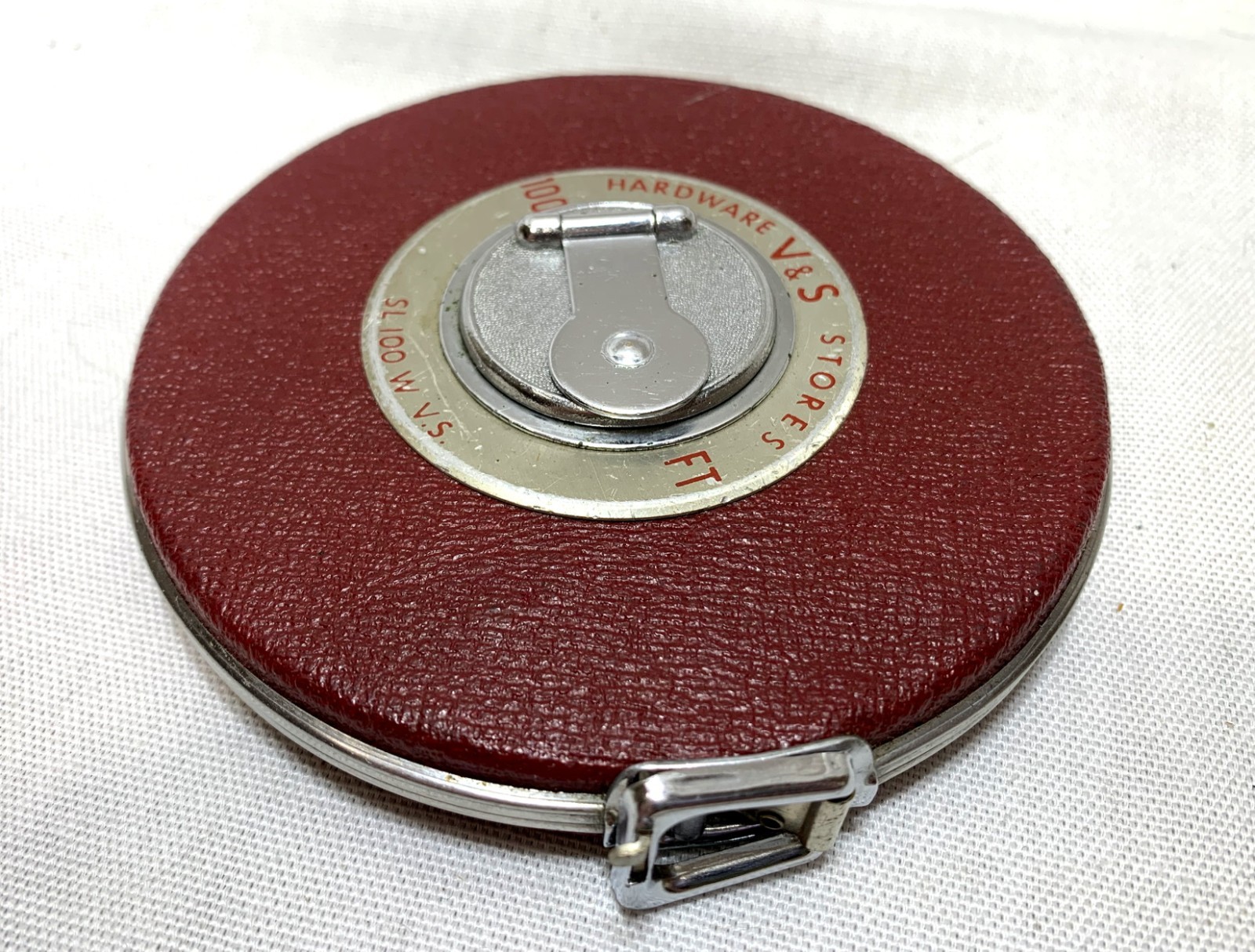 Vintage V&S Hardware Stores 100 Foot Metal Tape Measure Value & Service U.S.A.