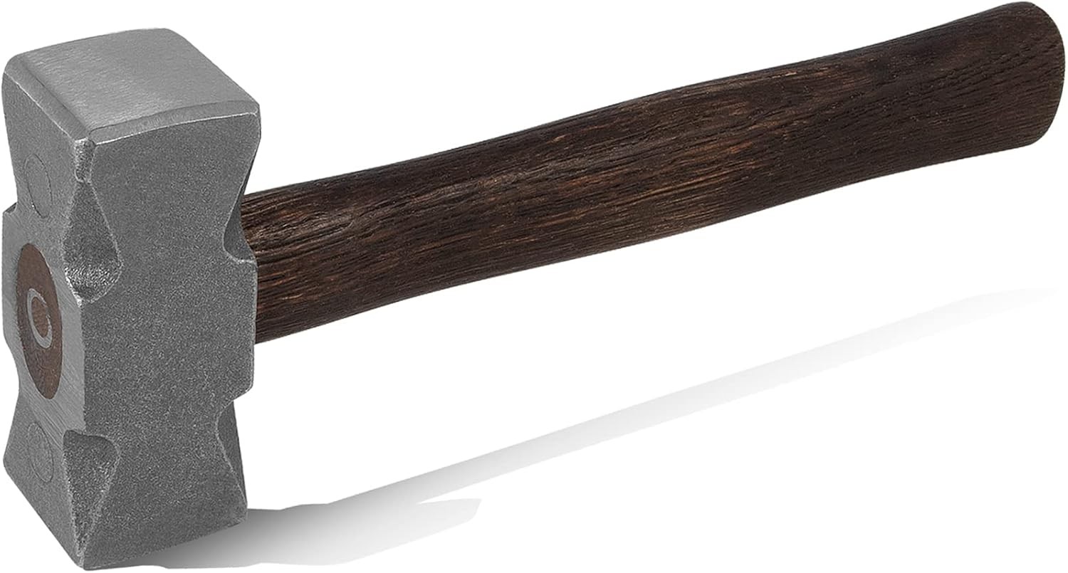 2.2LB Forging Square Hammer w/ Double Faces Fit for Farrier Bladesmithing Knife