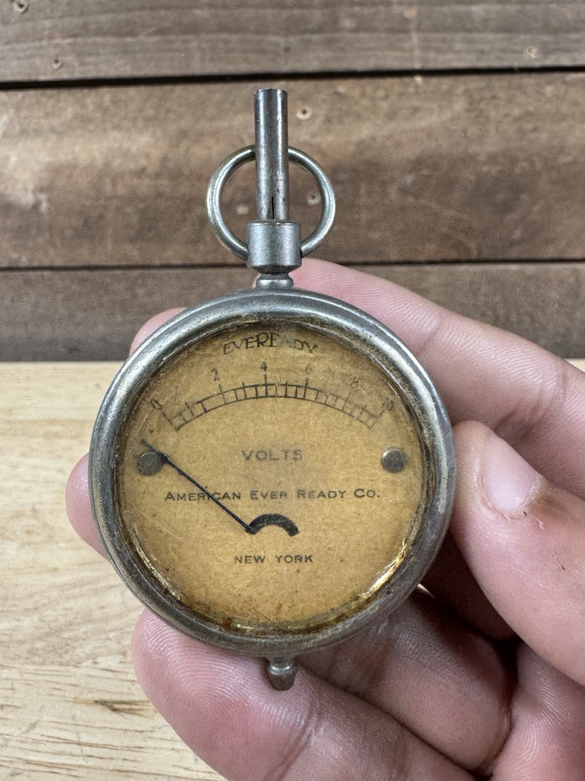 Antique Eveready Pocket Watch Meter Steampunk Amperes Guage
