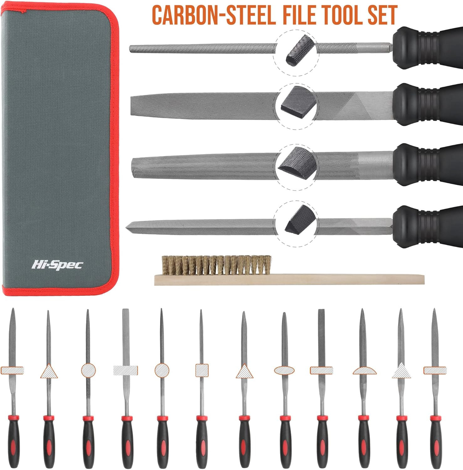 17 Piece Metal Hand & Needle File Tool Kit Set. Large & Small Mini T12 Carbon St