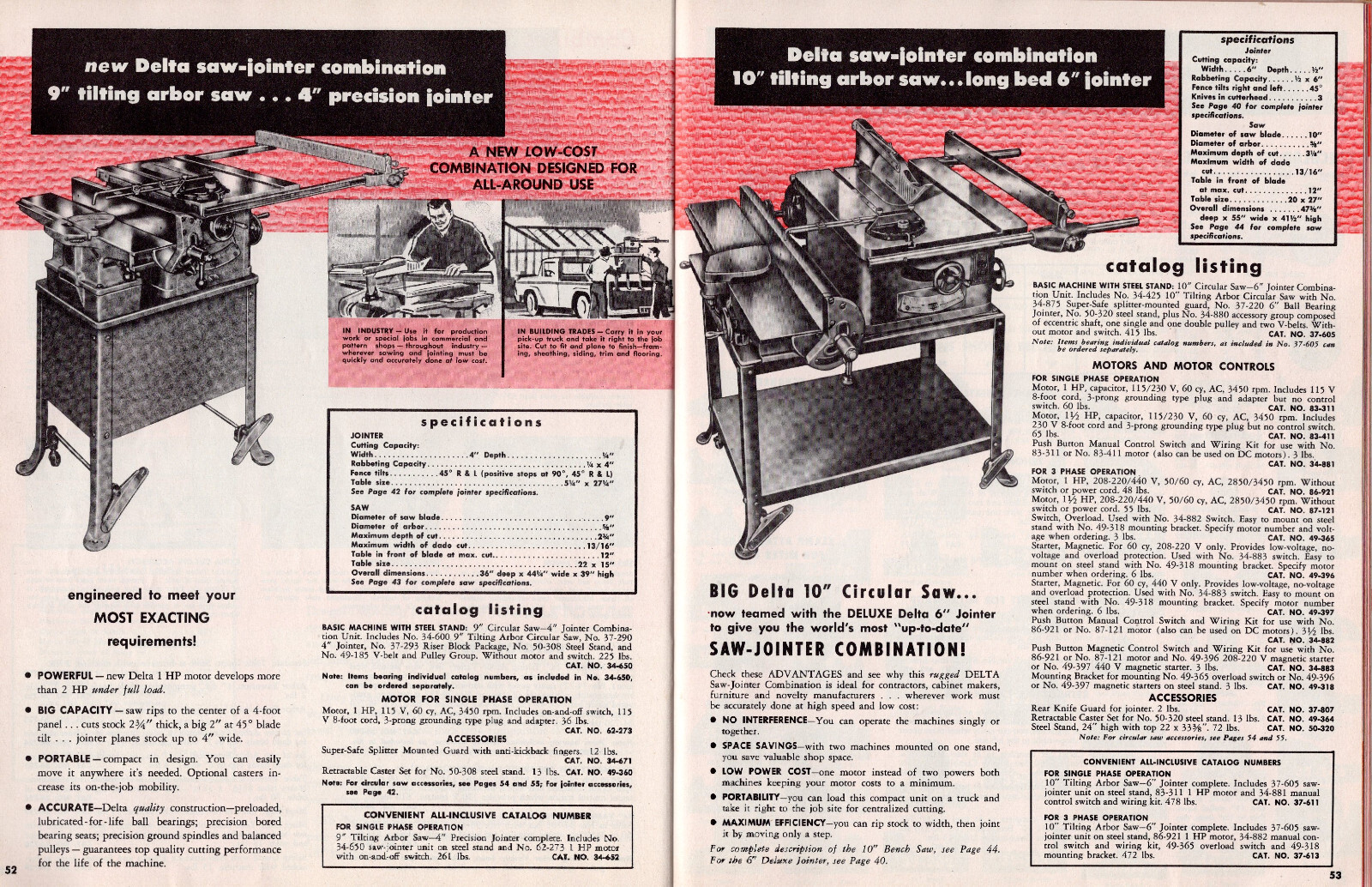 Delta Rockwell Industrial Power Tool 1959 Catalog Saws Drill Presses Lathes