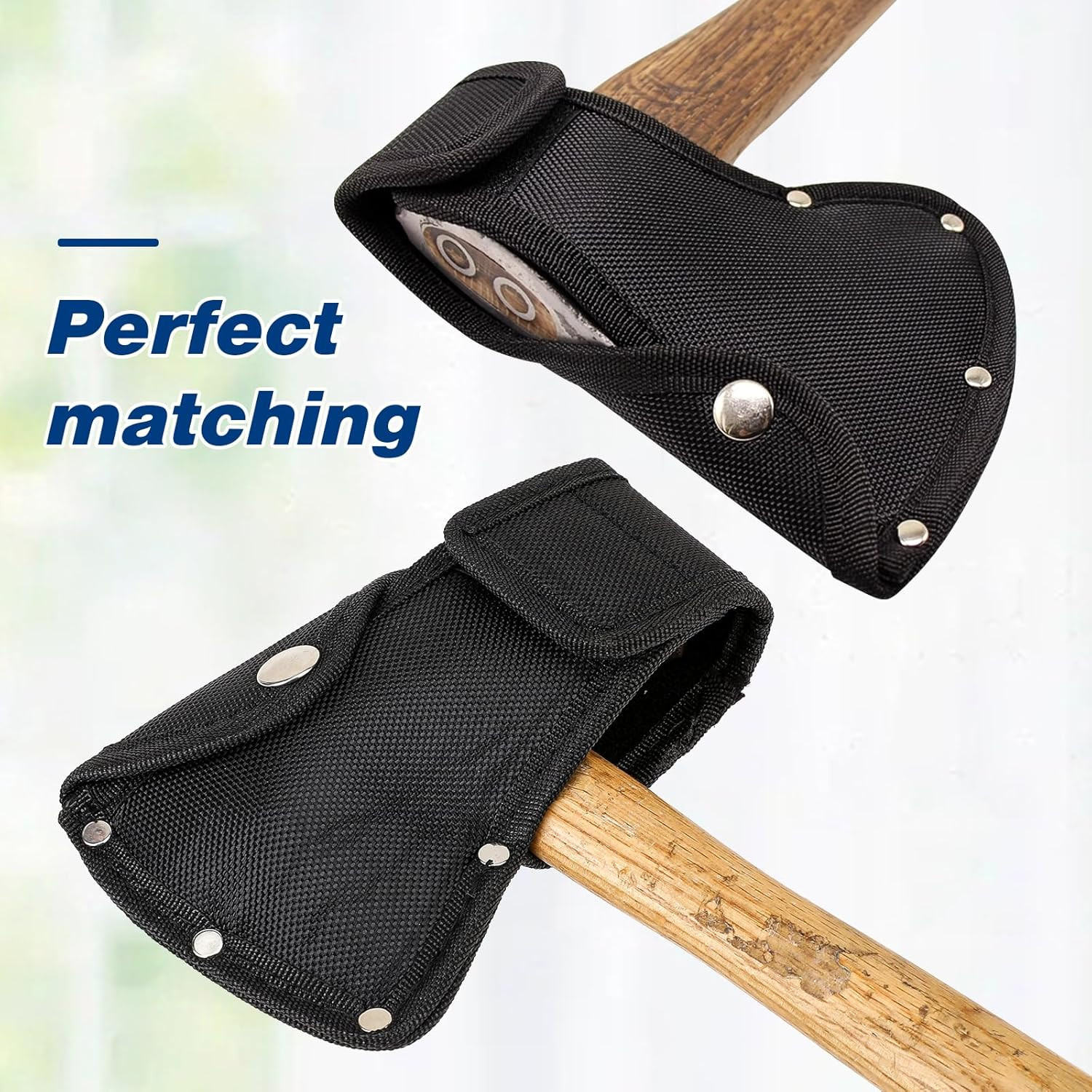 Hatchet Head Sheath Black Axe Sheath, Axe Head Cover for 1-1/4Lb Axes, Double Sn