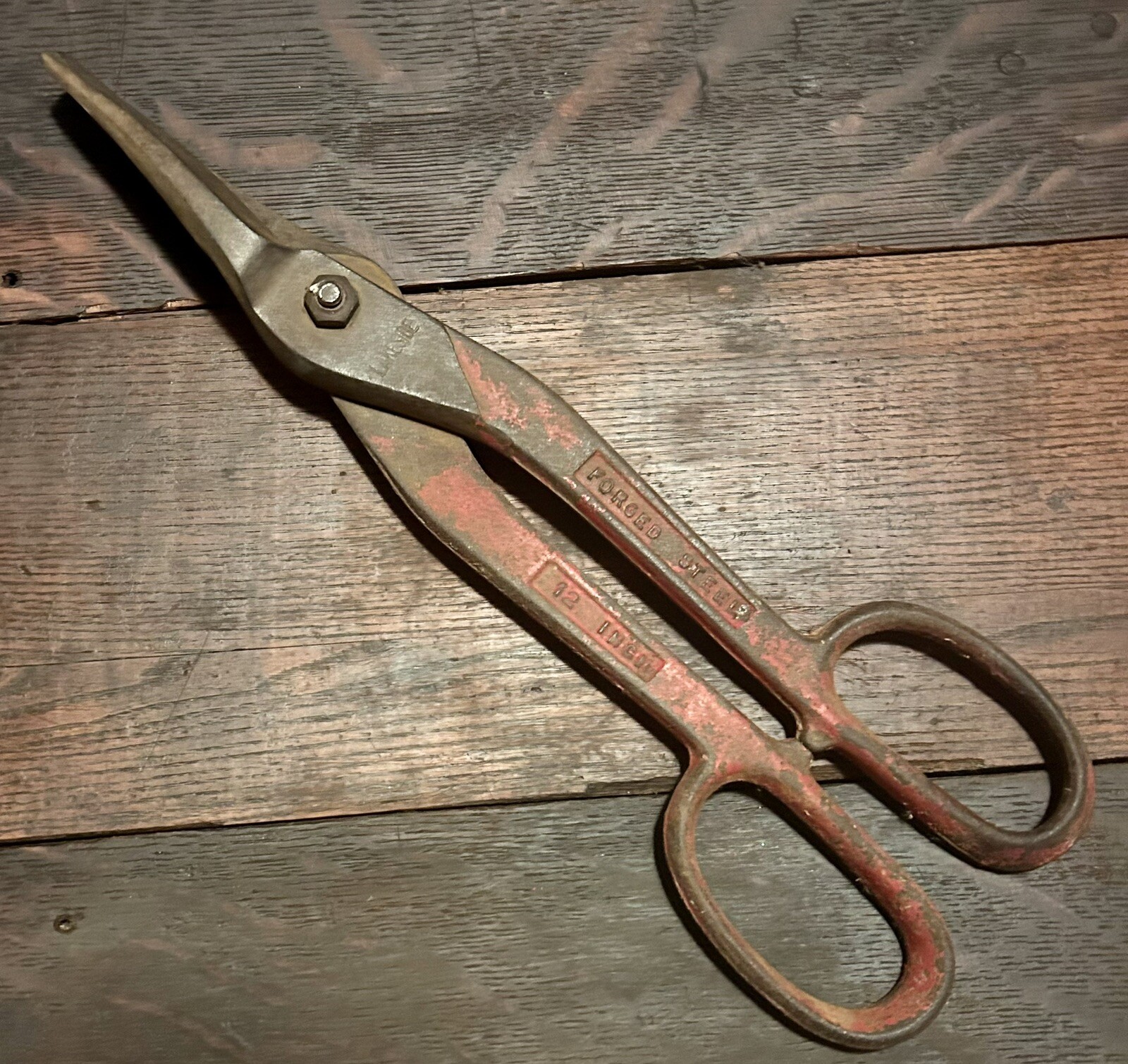 Vintage Lakeside Tools 12” Shears Forged Steel , Red
