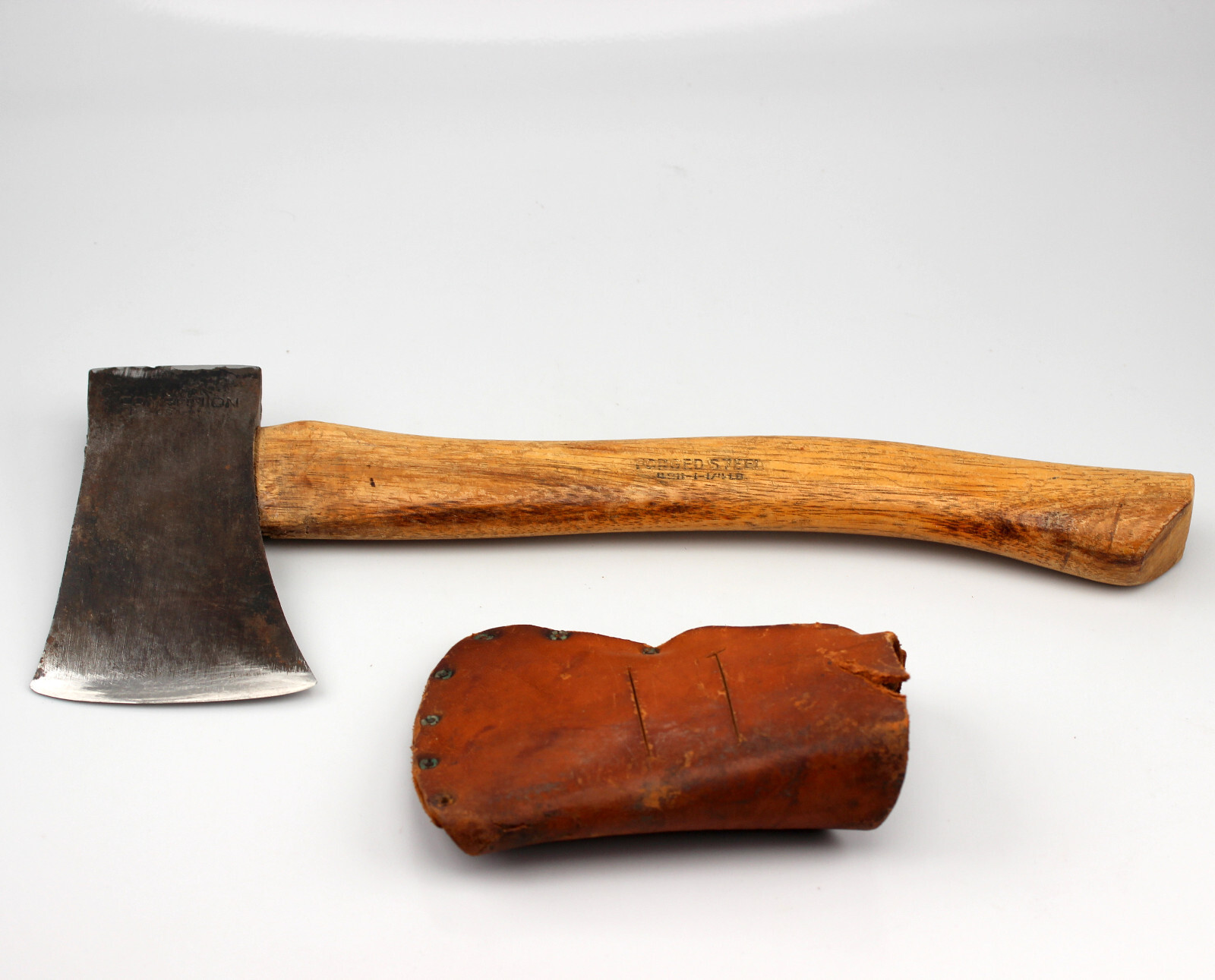 VTG Sears Companion USA-M Single Bit Camp Axe Hatchet, Lether Sheath, Sharp, BIN