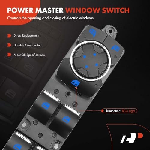 3-Pin Master Power Window Switch Compatible with Lincoln MKZ 2013-2020, MKC