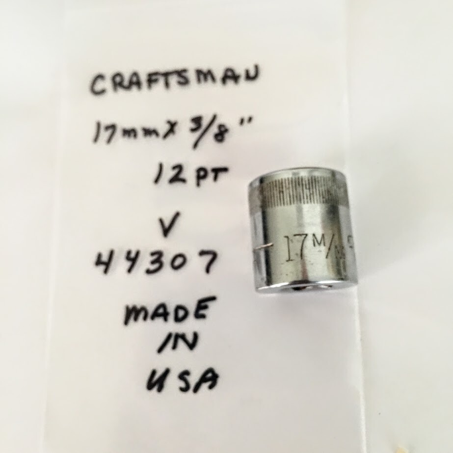 Craftsman 17mm x 3/8″ Standard Socket – V 44307 – 12 Pt – Made in USA
