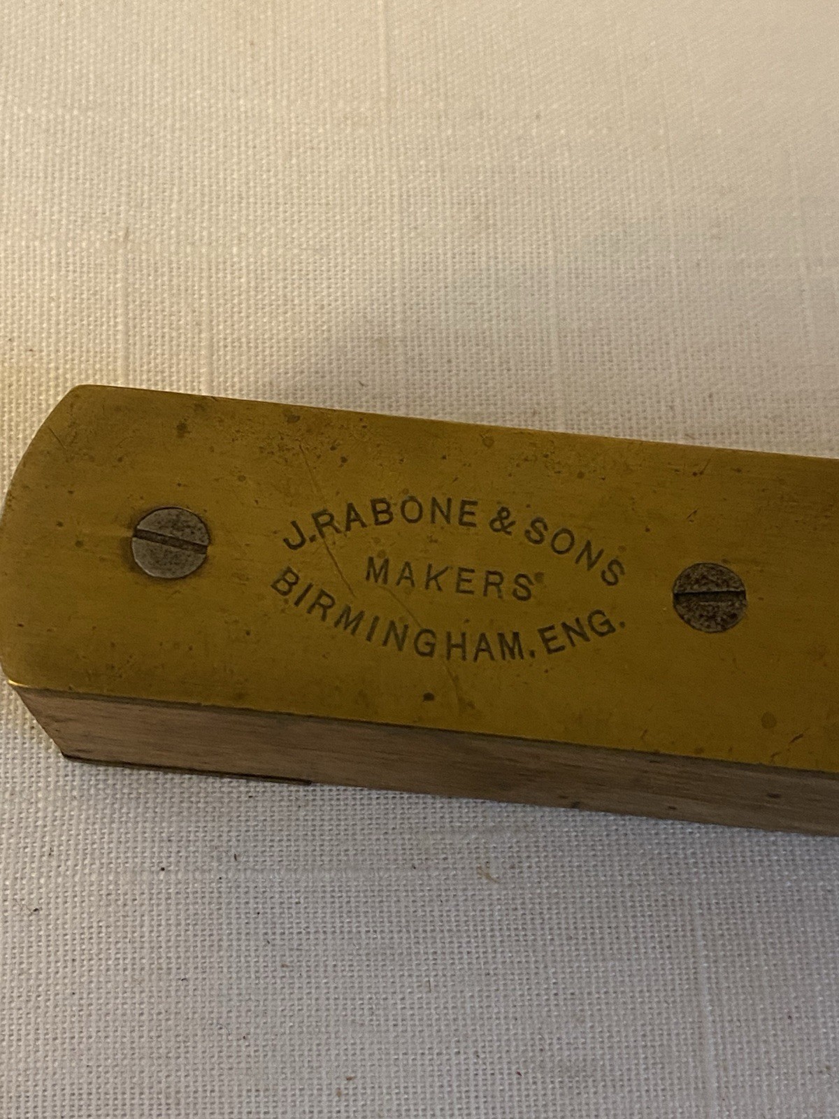 VTG Wood + Brass Spirit Level J.RABONE & Sons Makers Warranted Correct