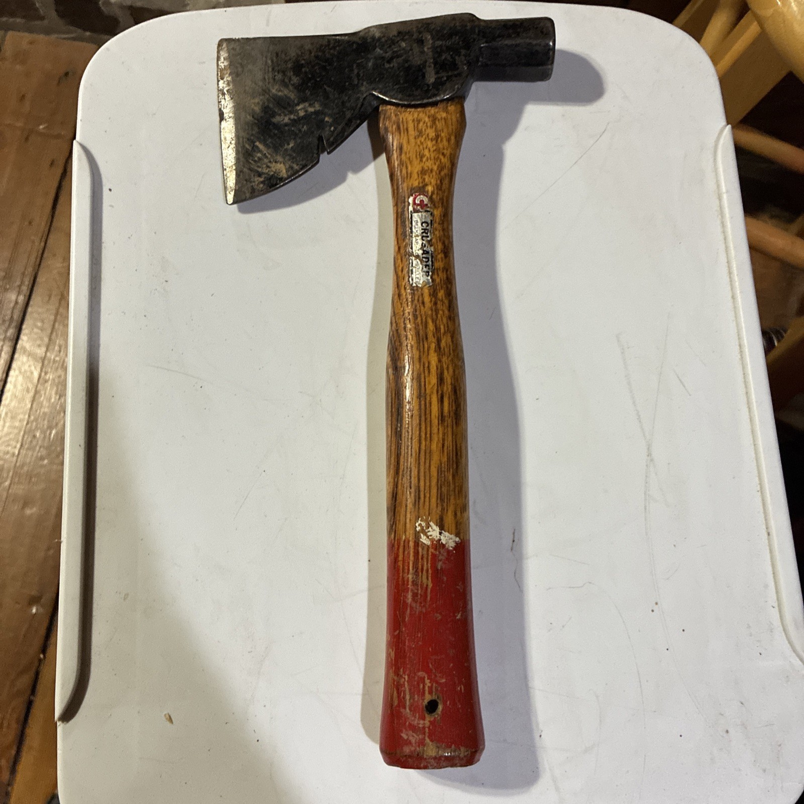 Vintage Belknap Crusader Hatchet Oak Handle Solid Steel Louisville