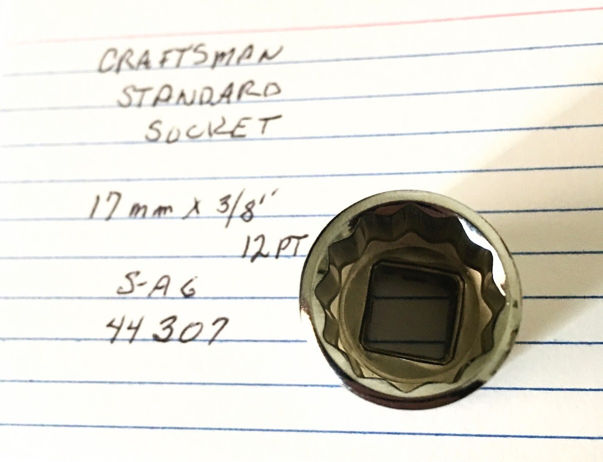 Craftsman 17mm x 3/8″ Standard Socket – S-AG 44307 – 12 Pt – Free USA Shiping