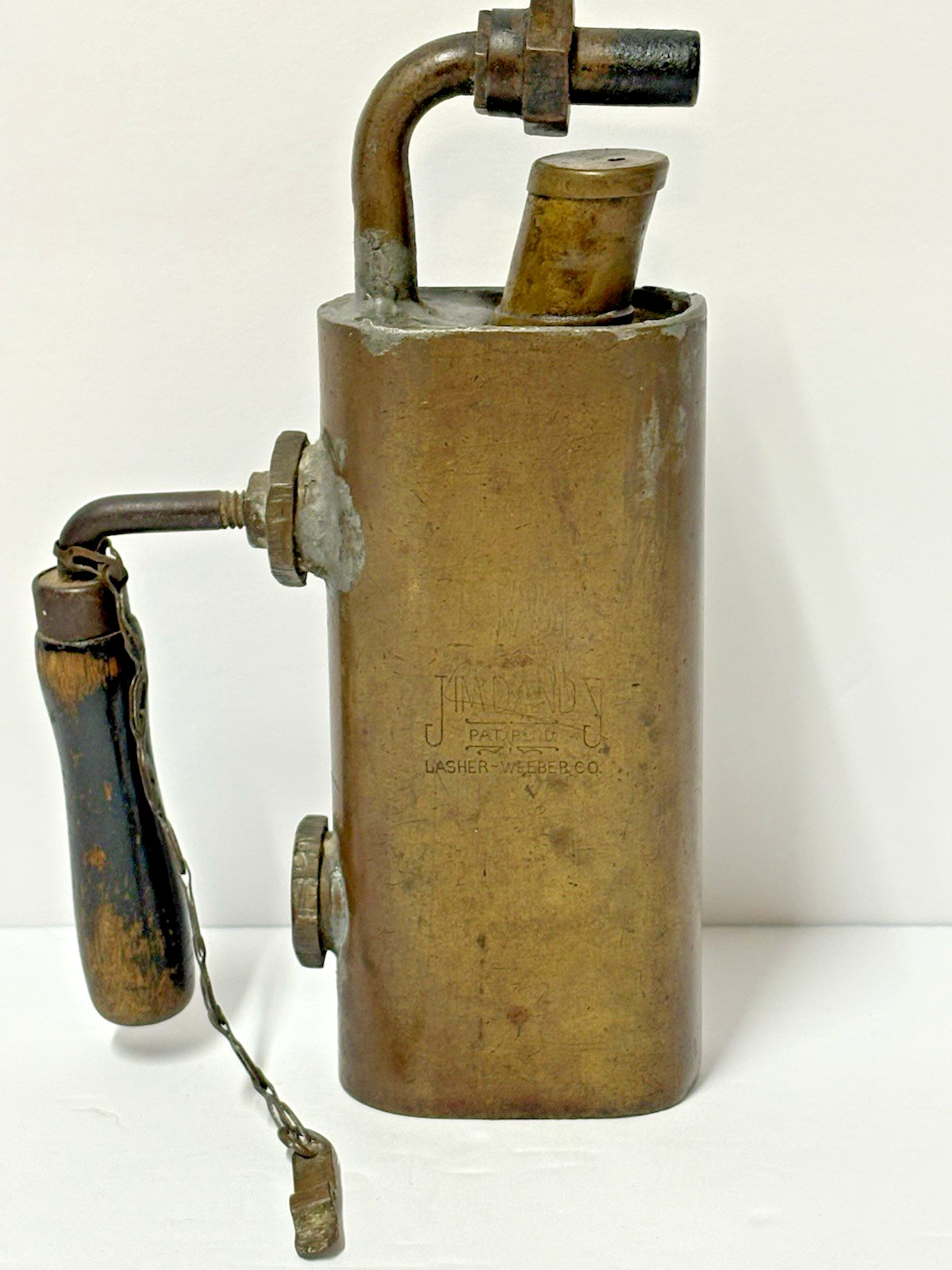 Brass JIM DANDY Alcohol Blow-torch 1920’s Pat Pend Lasher-Webber Co