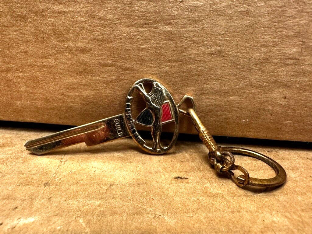 1960s Chrysler Lion Uncut NOS Gold Plated Ignition Door Key Vintage Original