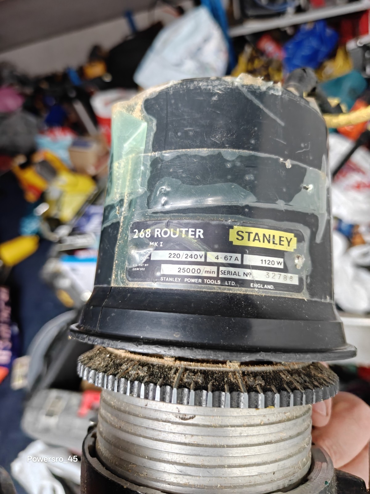 Stanley 268 MK I woodworking router, made in England. 1120 Watts 25,000 RPM