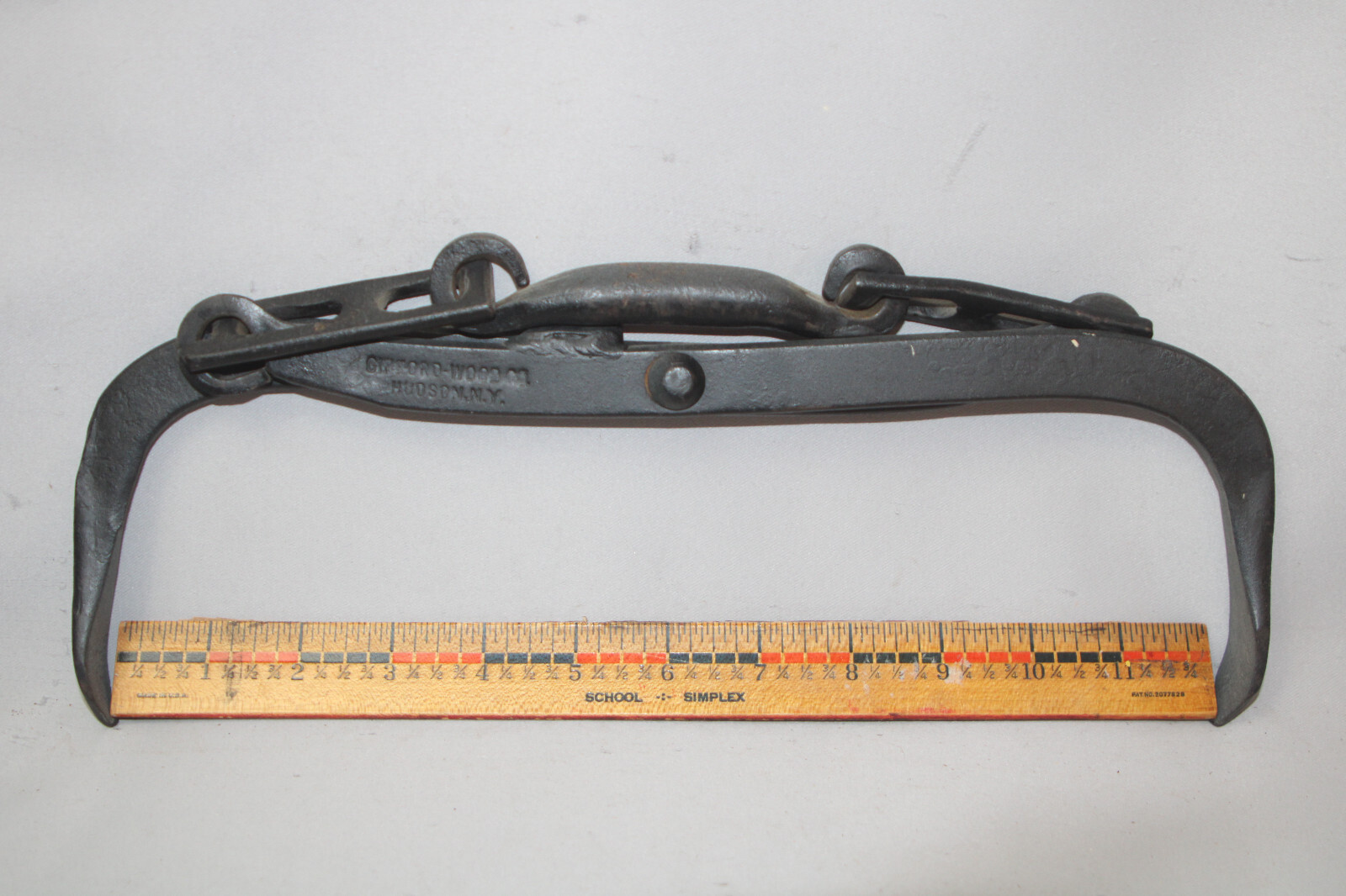Primitive Antique Vintage Gifford Wood Company Metal Log/ice Tongs Inv#AB68